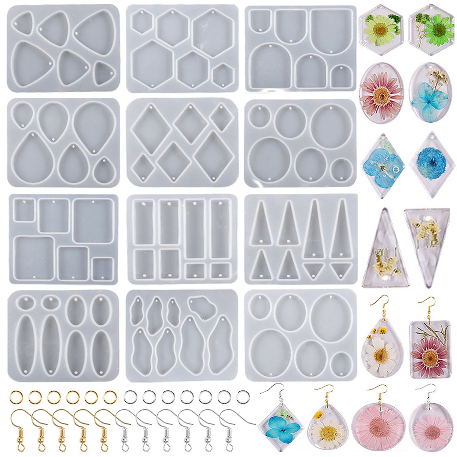 Resin Jewelry Kit - 에폭시 수지에 대한 기하학적 귀걸이 펜던트