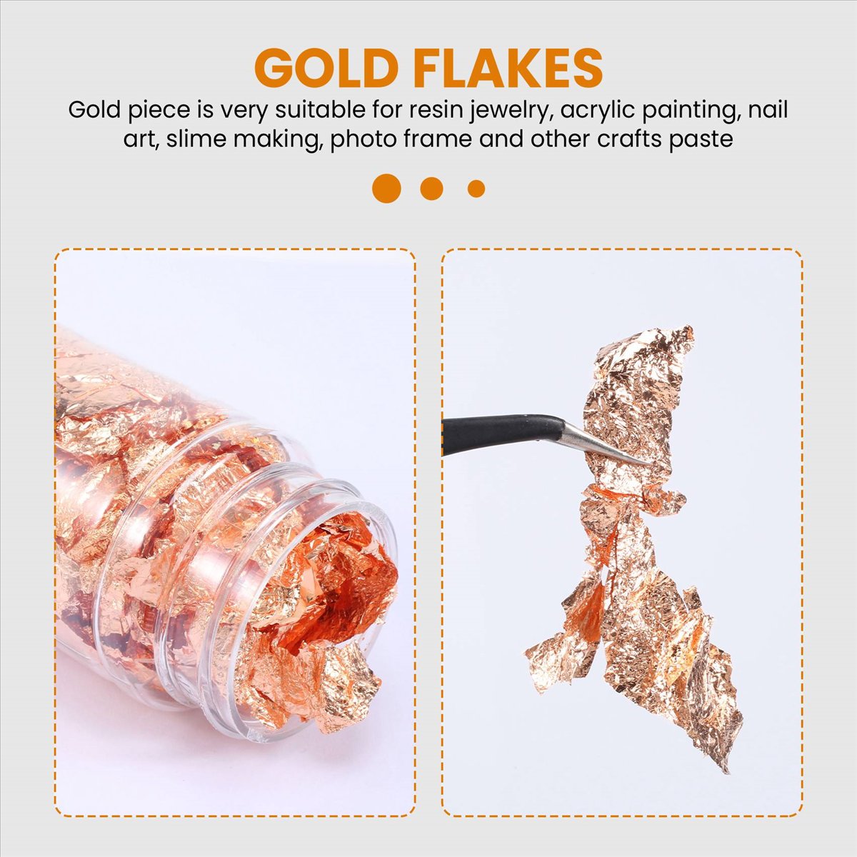 Gold Foil Flakes - 정교한 금박 조각, 레진 트레이 몰드용,