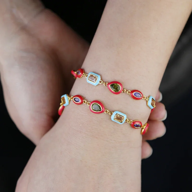 Bezels Set Pendant - 2026 뉴 레인보우 주얼리 그라데이션 컬러풀