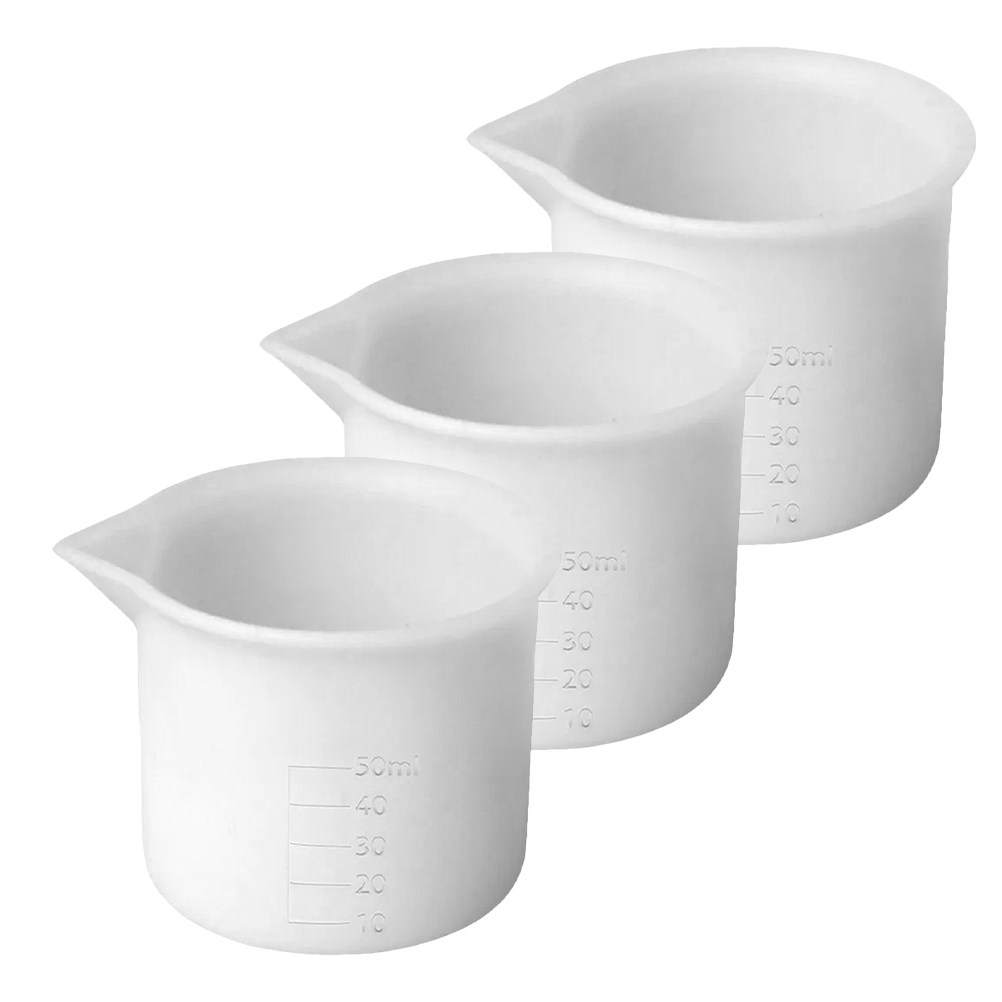 Mixing Cup Silicone - 3개입 50ml 실리콘 측정컵, 명확한 눈금
