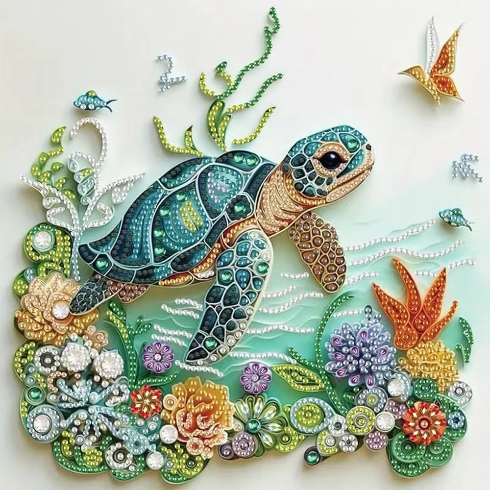 Resin Craft Kit - 바다거북 동물 다이아몬드 페인팅 키트 (성인