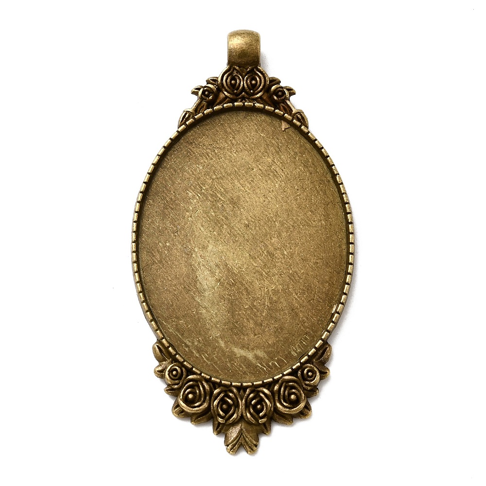 Bezels Set Pendant - 10개 빈티지 스타일 합금 조각 장미