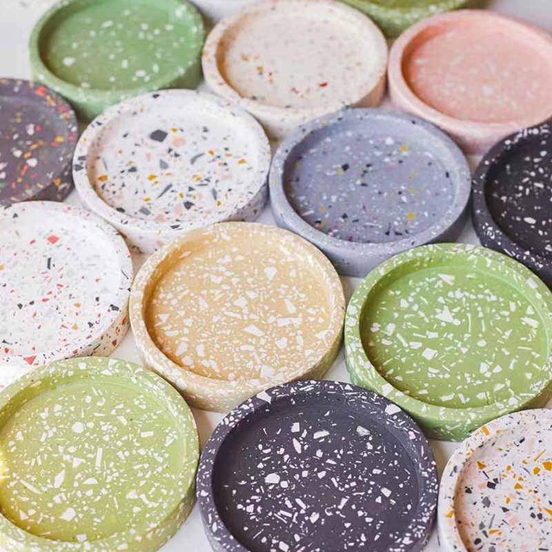 Coaster Mold Round - 콘크리트 송진 코스터용 원형 트레이 시멘트