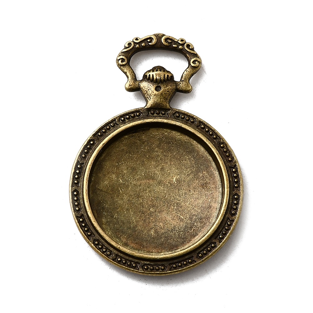 Bezels Set Pendant - 10개 합금 펜던트 카보숑 세팅 빈티지