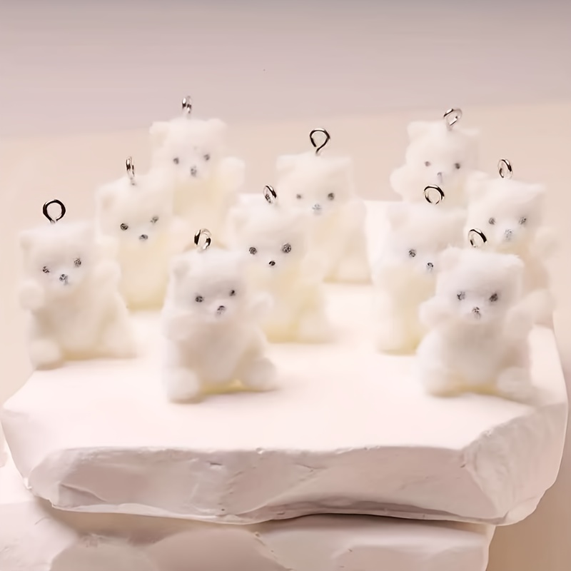 Crafting Resin - 6Pcs 북극곰 수지 참 크리스마스 얼음