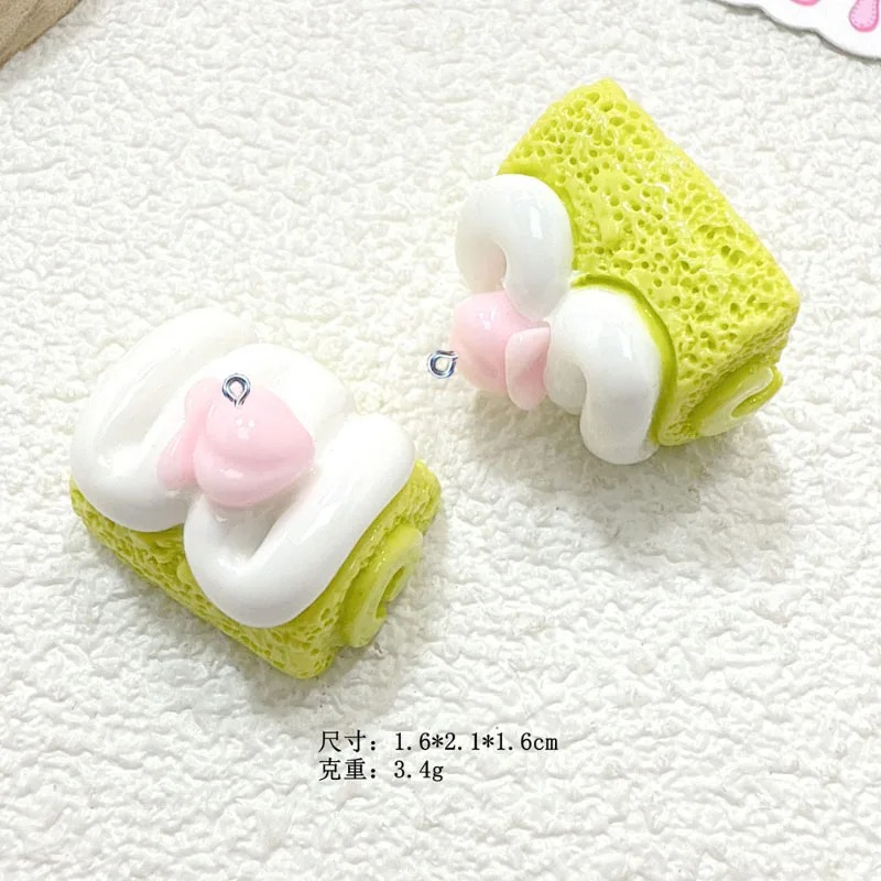Resin Craft Supplies - 10개 미니 시뮬레이션 귀여운 케이크 레진