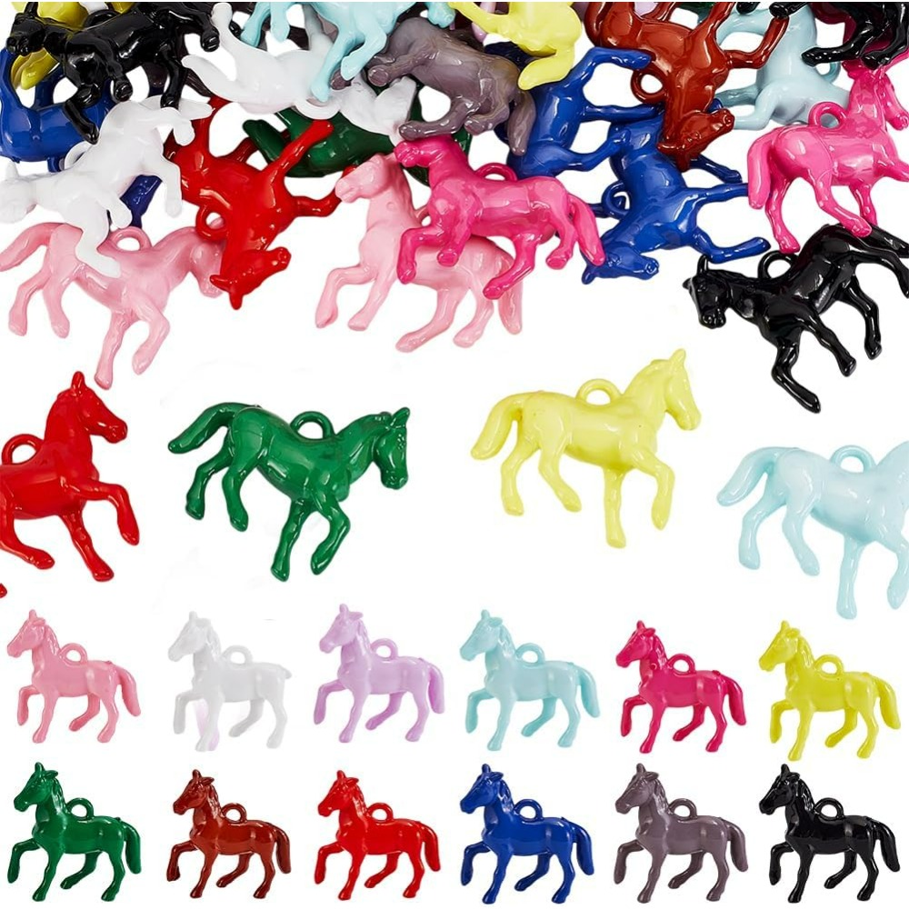 Resin Craft Kit - 48개 불투명 아크릴 펜던트 12가지 색상