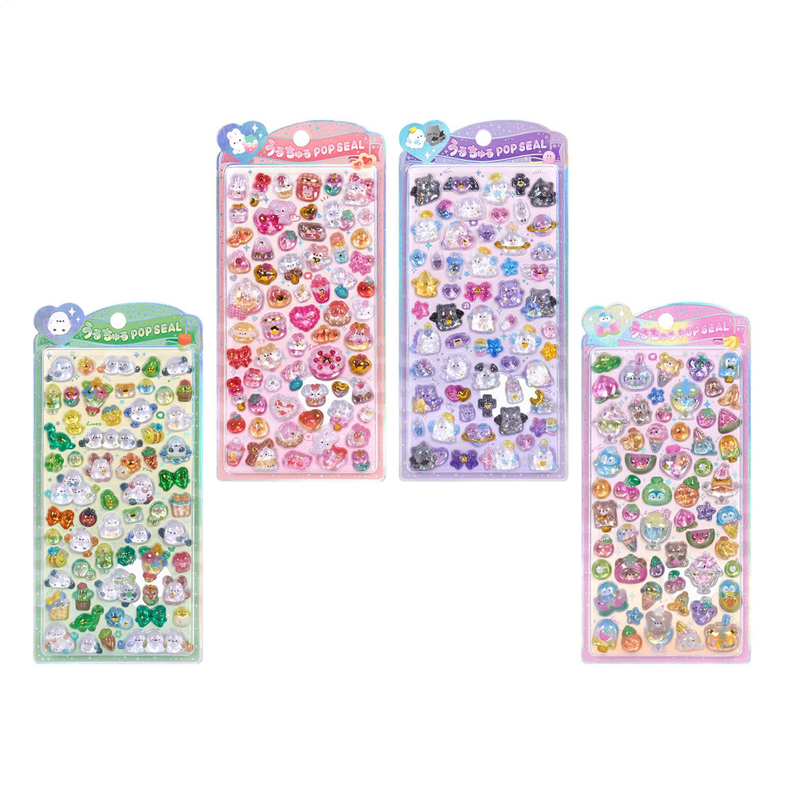Resin Glitter Pack - 귀여운 스티커 팩 3D 반짝이 스티커