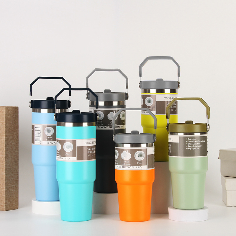 Vacuum Chamber Small - 600ML/890ML 스테인레스 스틸 보온병 컵(빨대 포함)