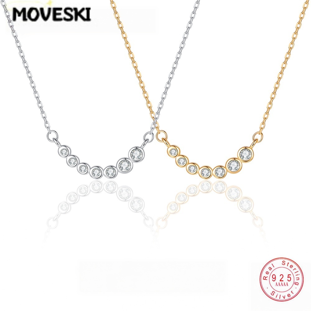 Bezels Set Pendant - MOVESKI 베젤 세트 라운드 모이사나이트 스마일