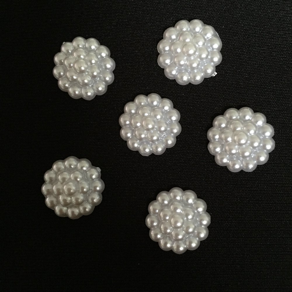 Resin Craft Ideas - 40pcs 14mm 흰색 플라스틱 진주 꽃