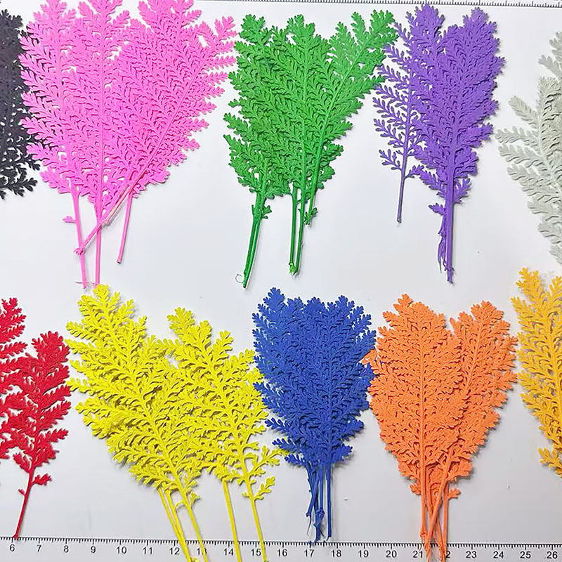 Resin Craft Kit - 100개 천연 은색 깃털 잎사귀, 색상으로