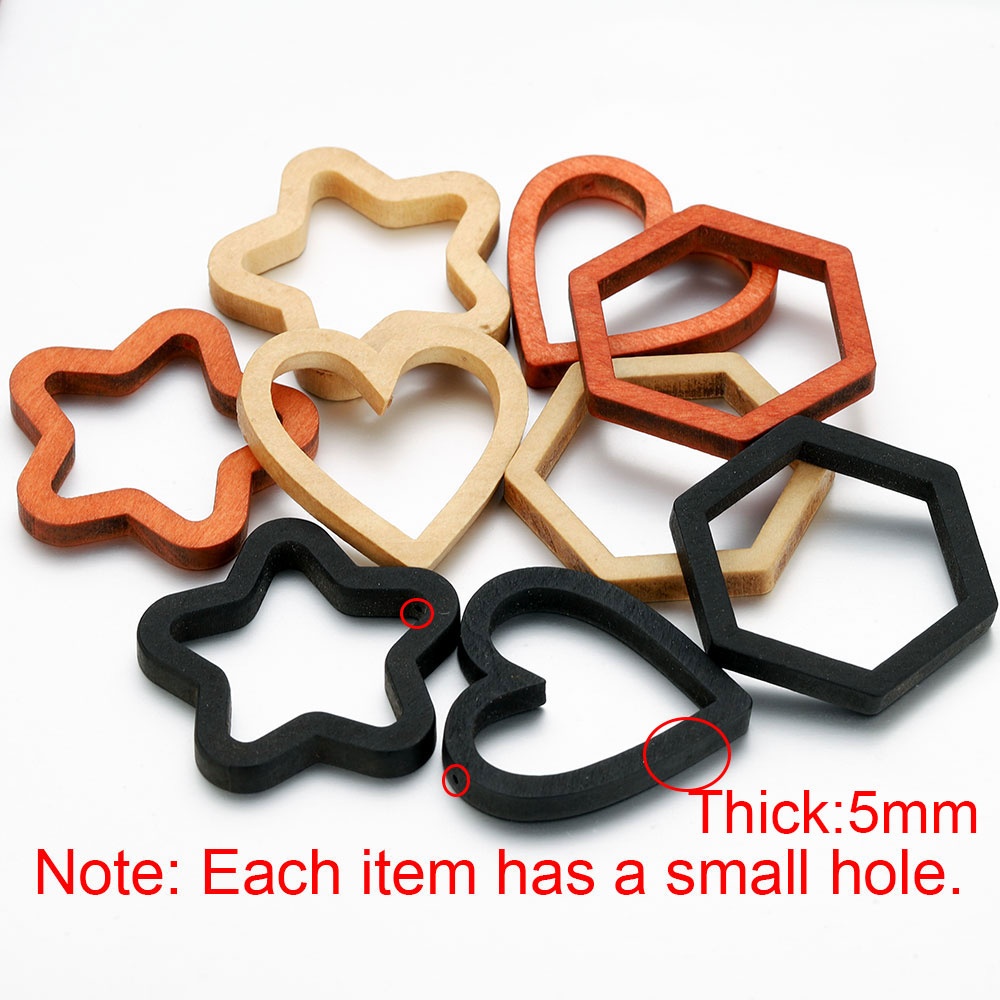 10pcs DIY 쥬얼리 만들기위한 나무 심장 사각형  - Crafting Resin 리뷰 및 가격