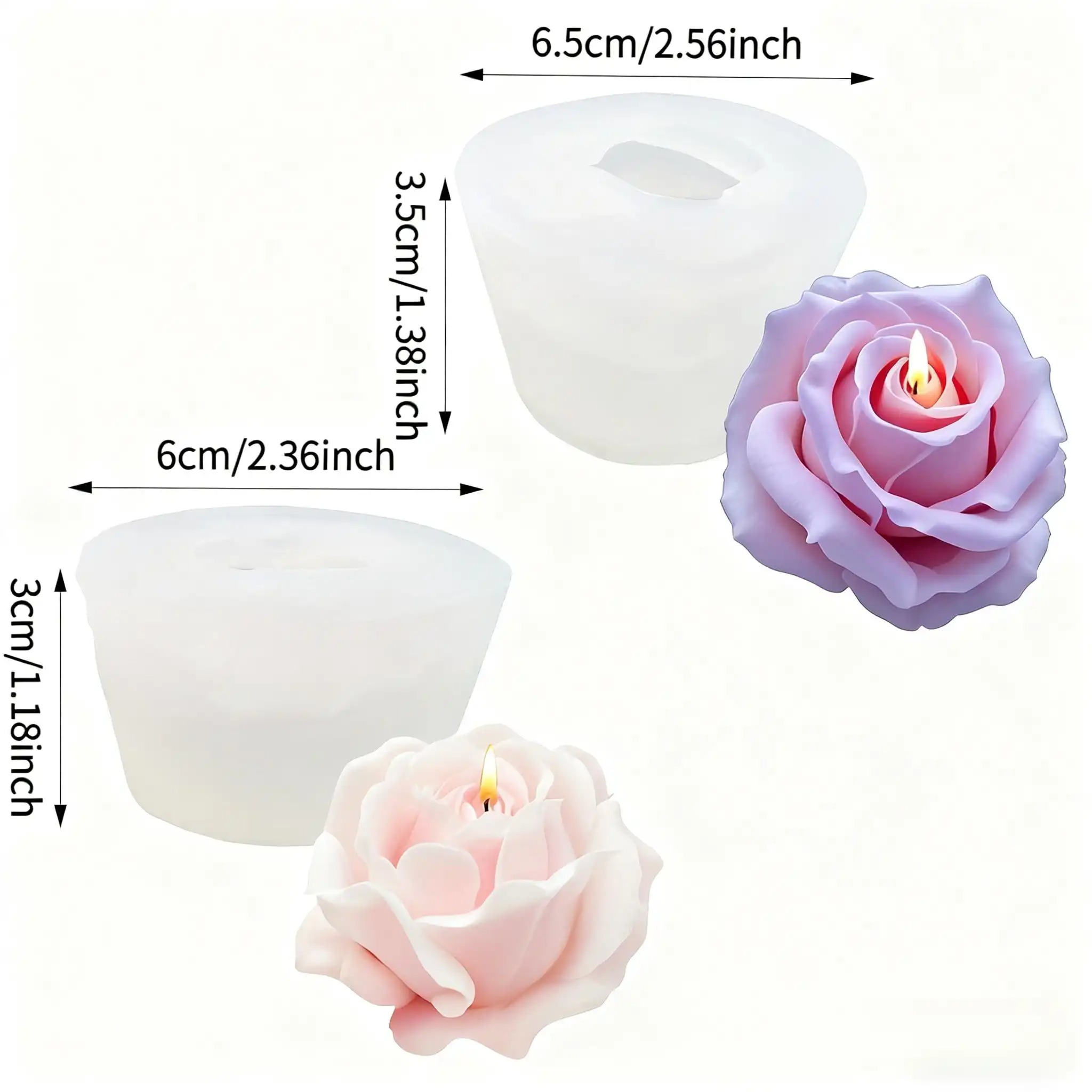 2개입 로맨틱 3D 장미 실리콘 캔들 몰드 - 재사용  - Resin Craft Ideas 리뷰 및 가격