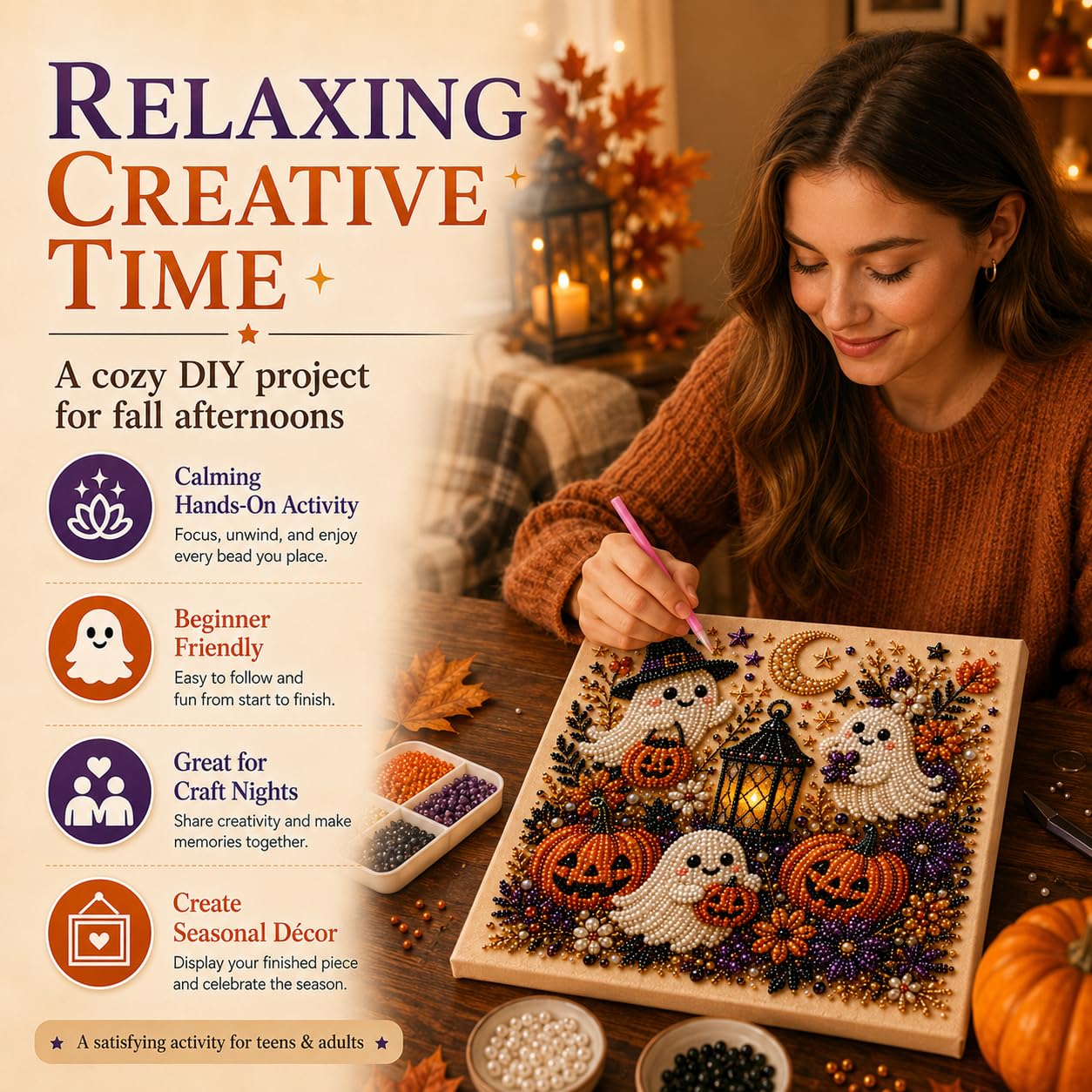 @할로윈 고스트 펄 아트 키트 (성인용 DIY 진주 페 - Resin Craft For Beginners 리뷰 및 가격