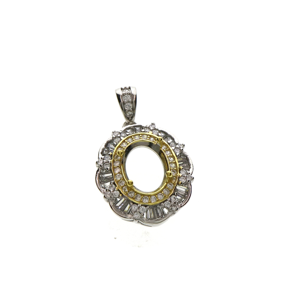 여러 크기 타원형 베젤 골드 실버 보석 CZ 스톤 솔리 - Bezels Set Pendant 리뷰 및 가격