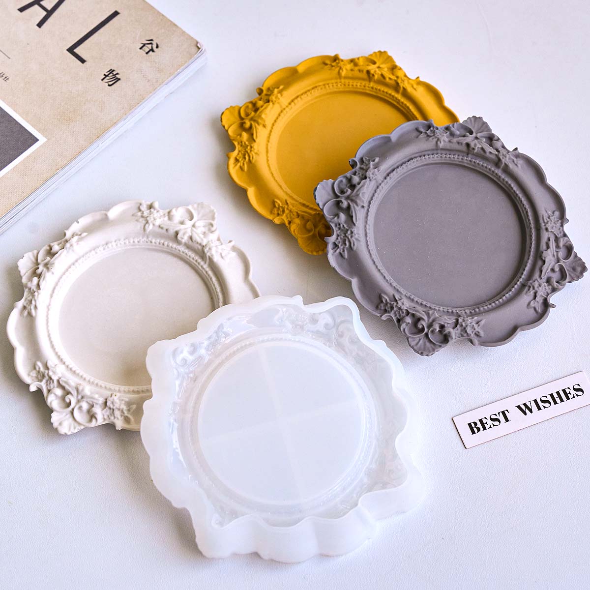 라운드 릴리프 스토리지 트레이 실리콘 몰드 DIY 핸드 - Coaster Mold Round 리뷰 및 가격