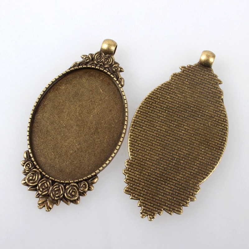 10개 빈티지 스타일 합금 조각 장미 펜던트 카보숑 세 - Bezels Set Pendant 리뷰 및 가격