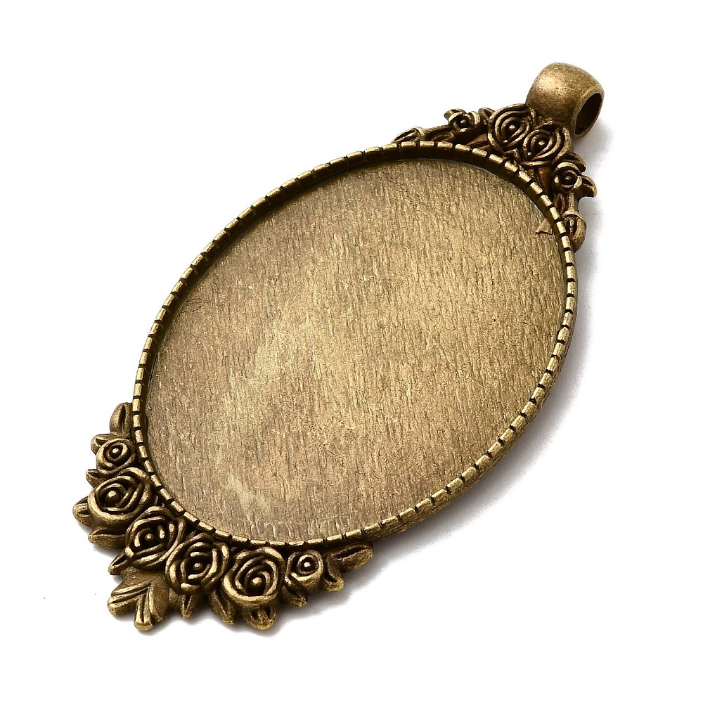 10개 빈티지 스타일 합금 조각 장미 펜던트 카보숑 세 - Bezels Set Pendant 리뷰 및 가격