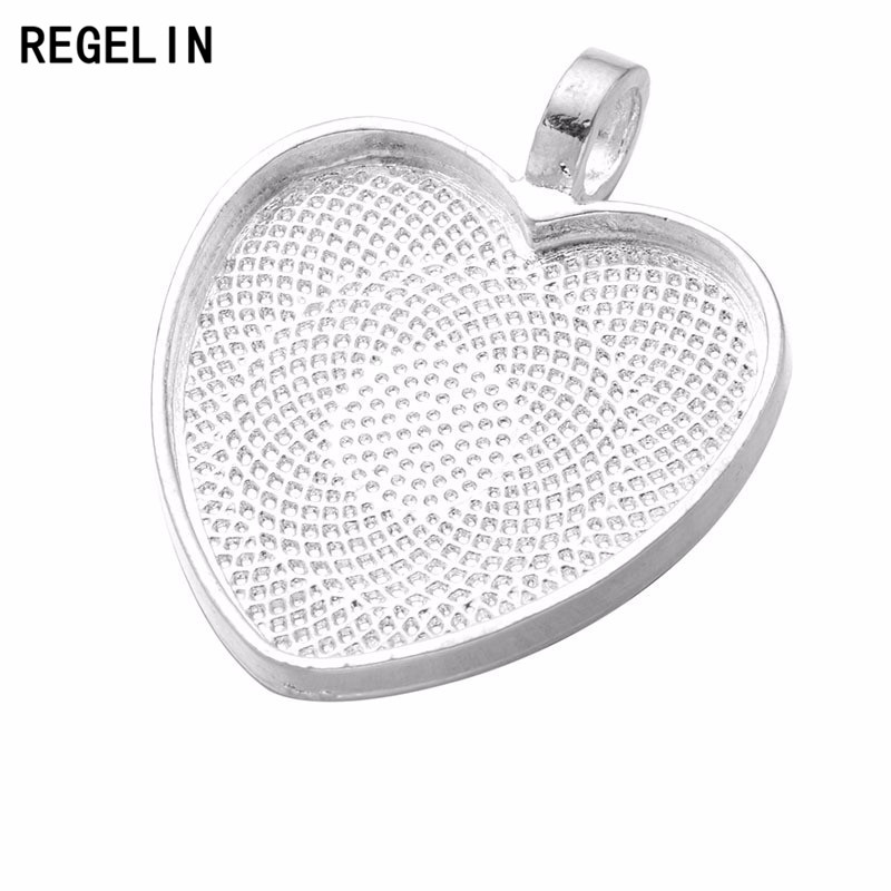 REGELIN 심장 카보 숑 설정 실버 도금 펜던트 베 - Bezels Set Pendant 리뷰 및 가격