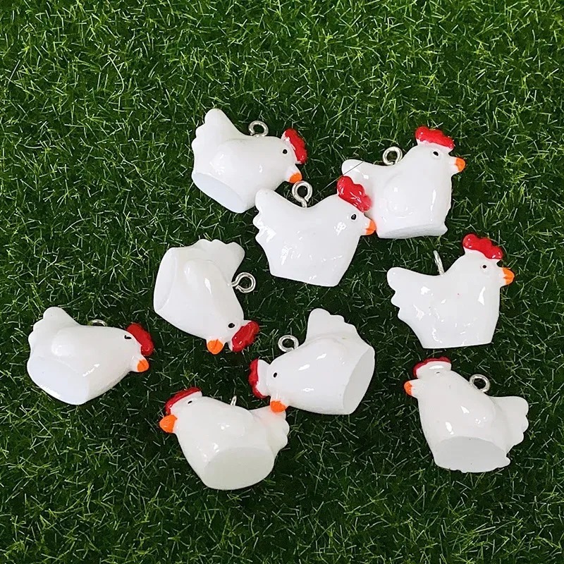 10Pcs 귀여운 미니 3D 치킨 수지 참 장식품 만화 - Crafting Resin 리뷰 및 가격