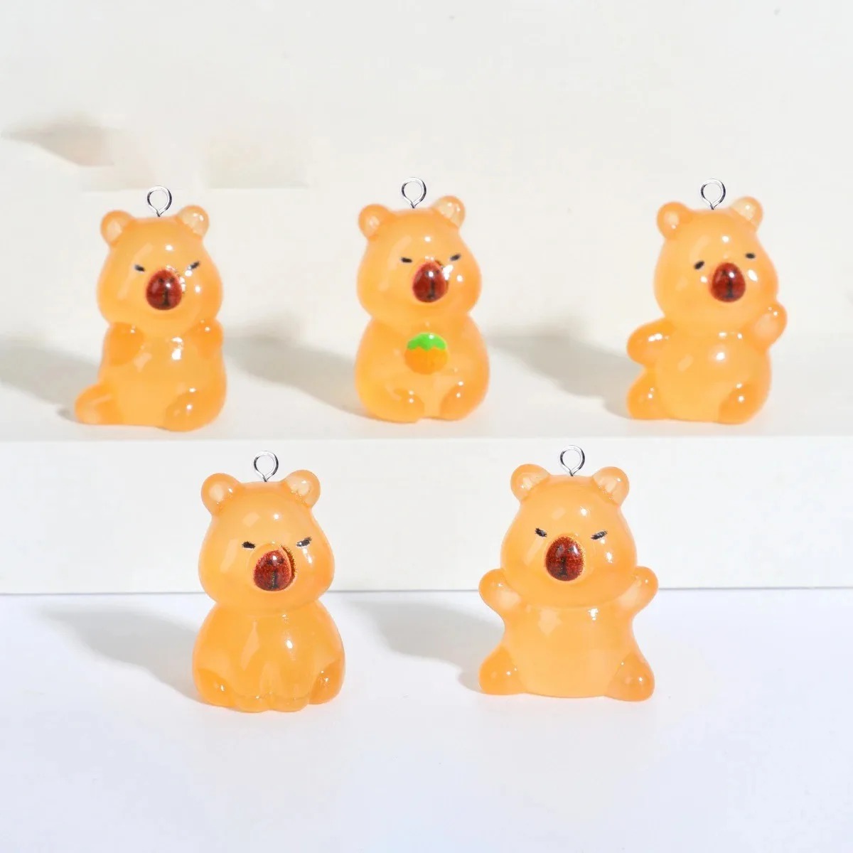 10개 귀여운 플랫백 레진 참 장식품 야광 카피바라 귀 - Resin Craft Supplies 리뷰 및 가격