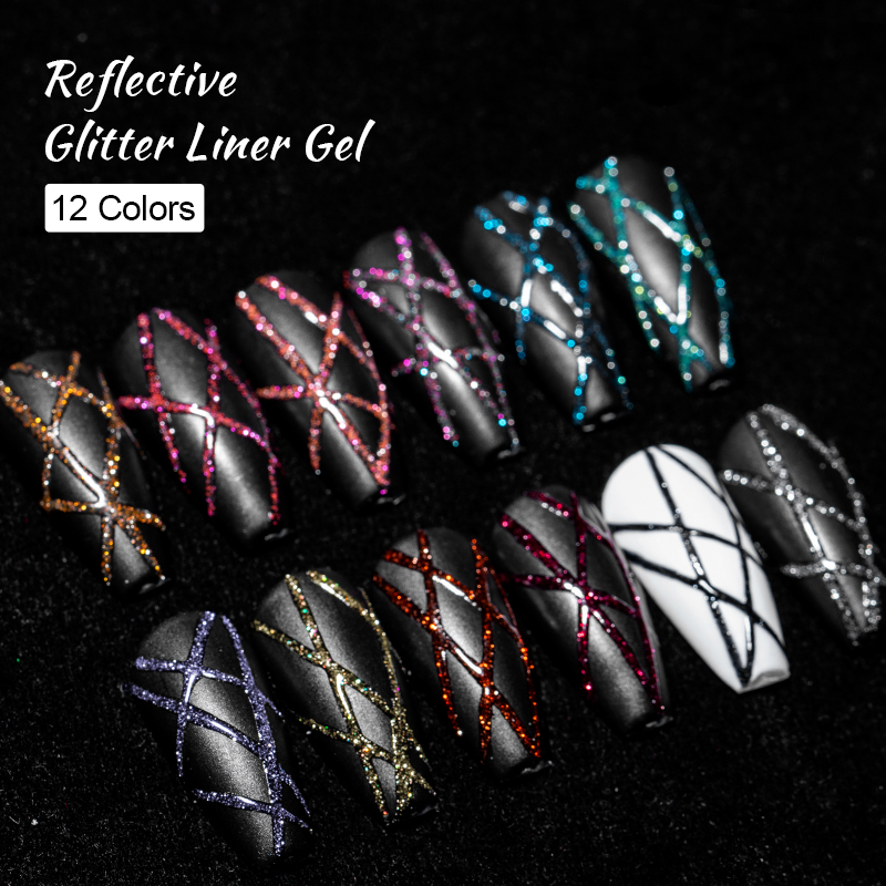 5ml 골드 실버 반사 글리터 라이너 젤 네일 폴리쉬  - Resin Glitter Pack 리뷰 및 가격