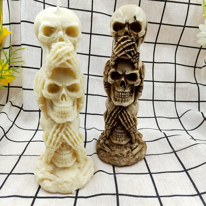 새로운 디자인 3D 해골 호박 실리콘 양초 몰드 DIY - Resin Craft Ideas 리뷰 및 가격