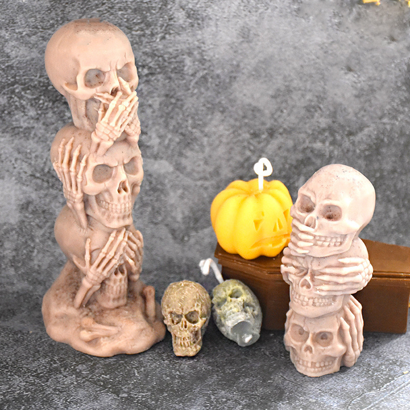 새로운 디자인 3D 해골 호박 실리콘 양초 몰드 DIY - Resin Craft Ideas 리뷰 및 가격