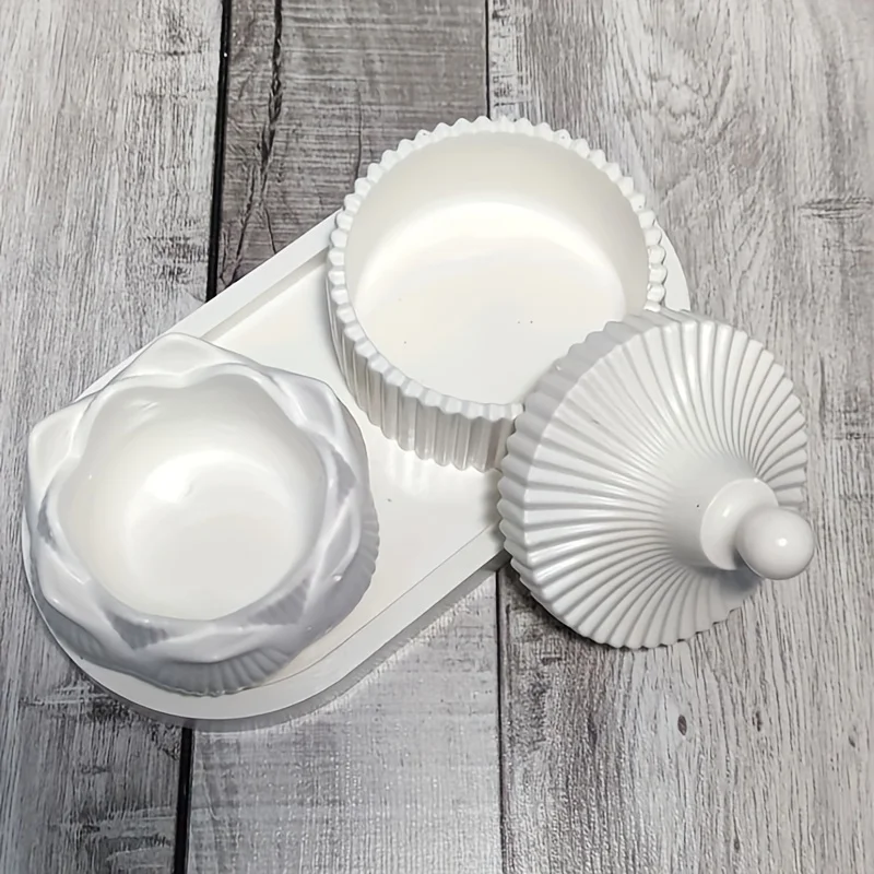 DIY 연꽃 촛대 3 조각 스토리지 실리콘 금형 에폭시 - Resin Craft Ideas 리뷰 및 가격
