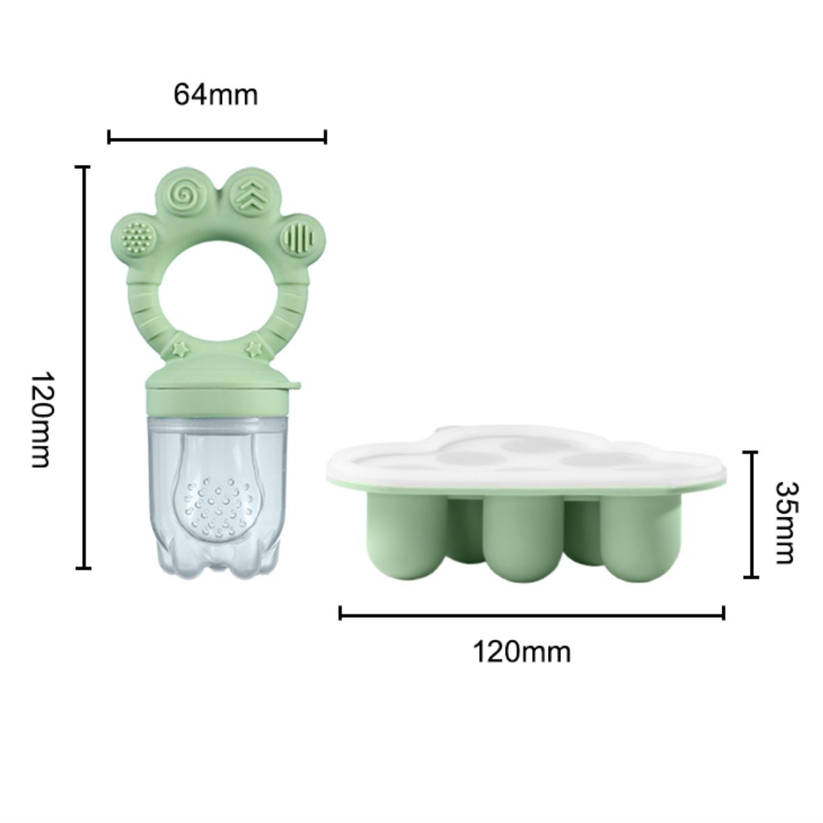아기 과일 푸드 피더 및 냉동 트레이 콤보, 모유 아이 - Silicone Mold Tray 리뷰 및 가격