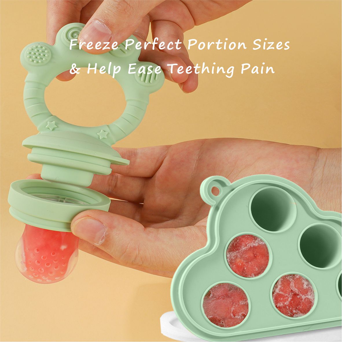 아기 과일 푸드 피더 및 냉동 트레이 콤보, 모유 아이 - Silicone Mold Tray 리뷰 및 가격