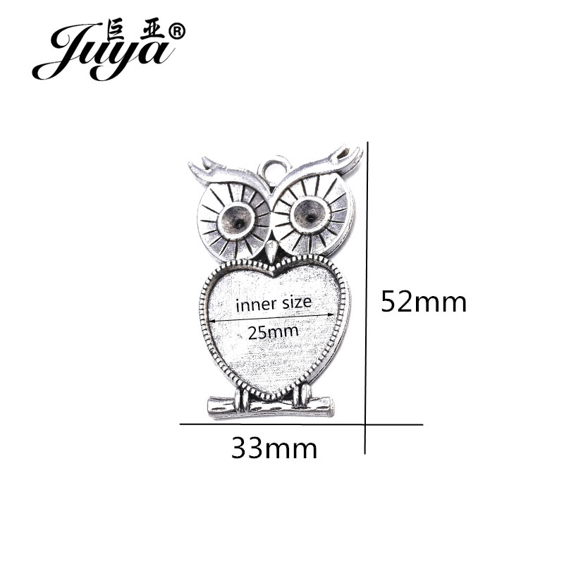 5 개/몫 25mm 하트 모양 올빼미 카보 숑 설정 펜 - Bezels Set Pendant 리뷰 및 가격