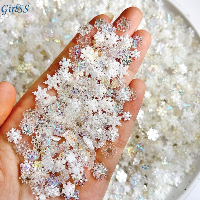1 세트 모듬 된 흰색 빛나는 눈송이 네일 매력 전문  - Resin Glitter Pack 리뷰 및 가격