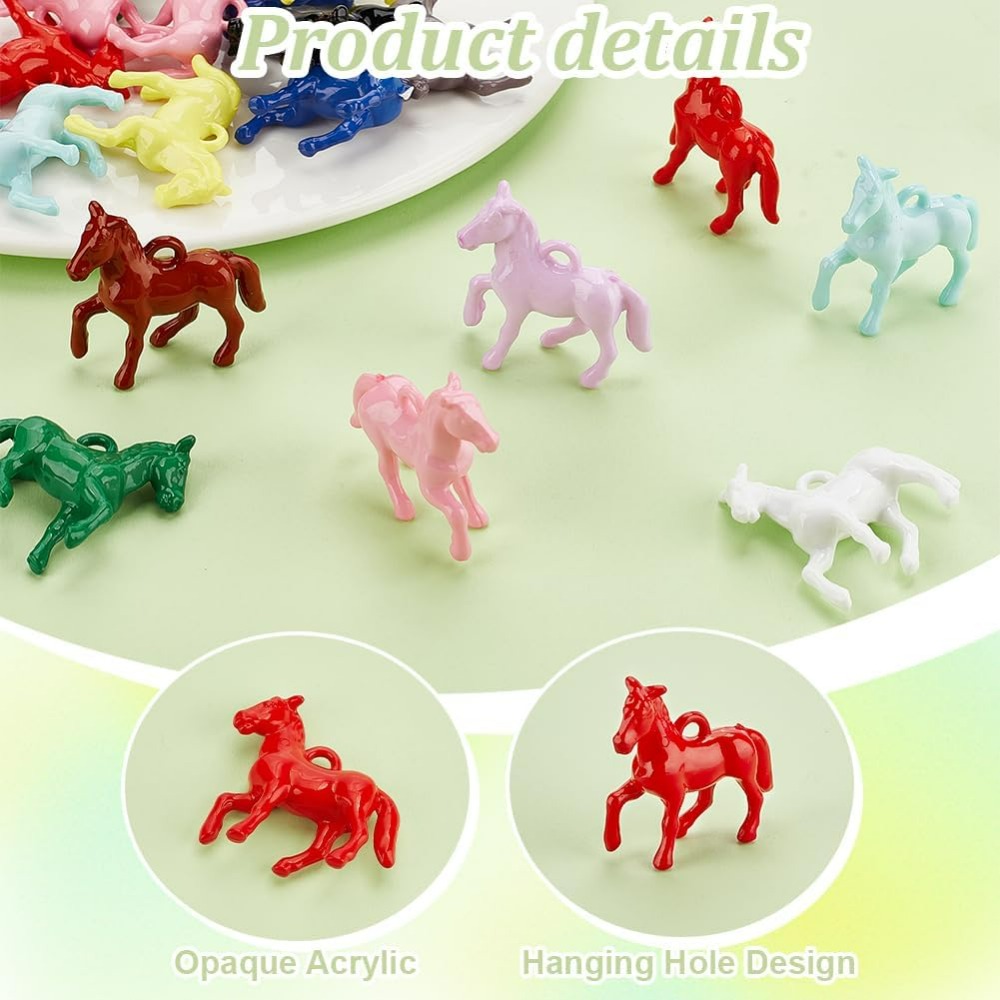 48개 불투명 아크릴 펜던트 12가지 색상 작은 말 동 - Resin Craft Kit 리뷰 및 가격