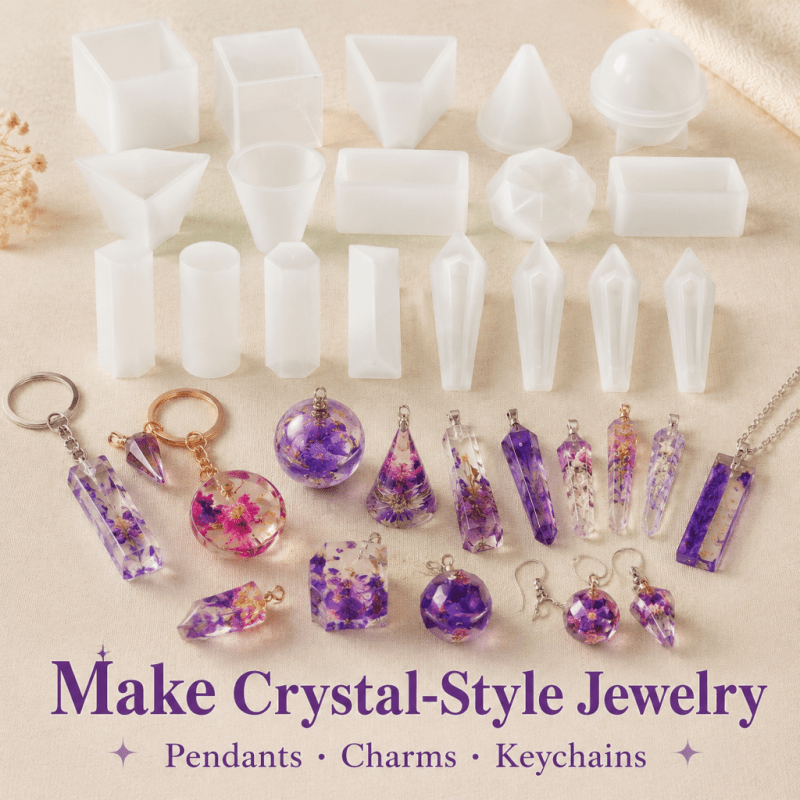 15개 크리스탈 레진 실리콘 몰드 세트, 독특한 디자인 - Resin Jewelry Kit 리뷰 및 가격