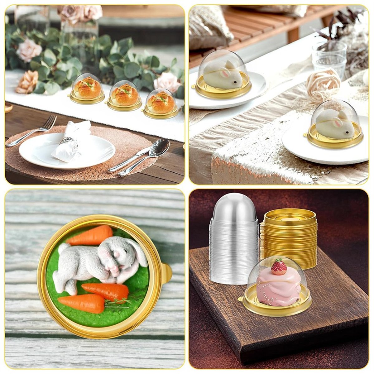 새로운 샤쿠테리 돔 뚜껑 포함 200개 미니 케이크 팬 - Dome Mold Clear 리뷰 및 가격
