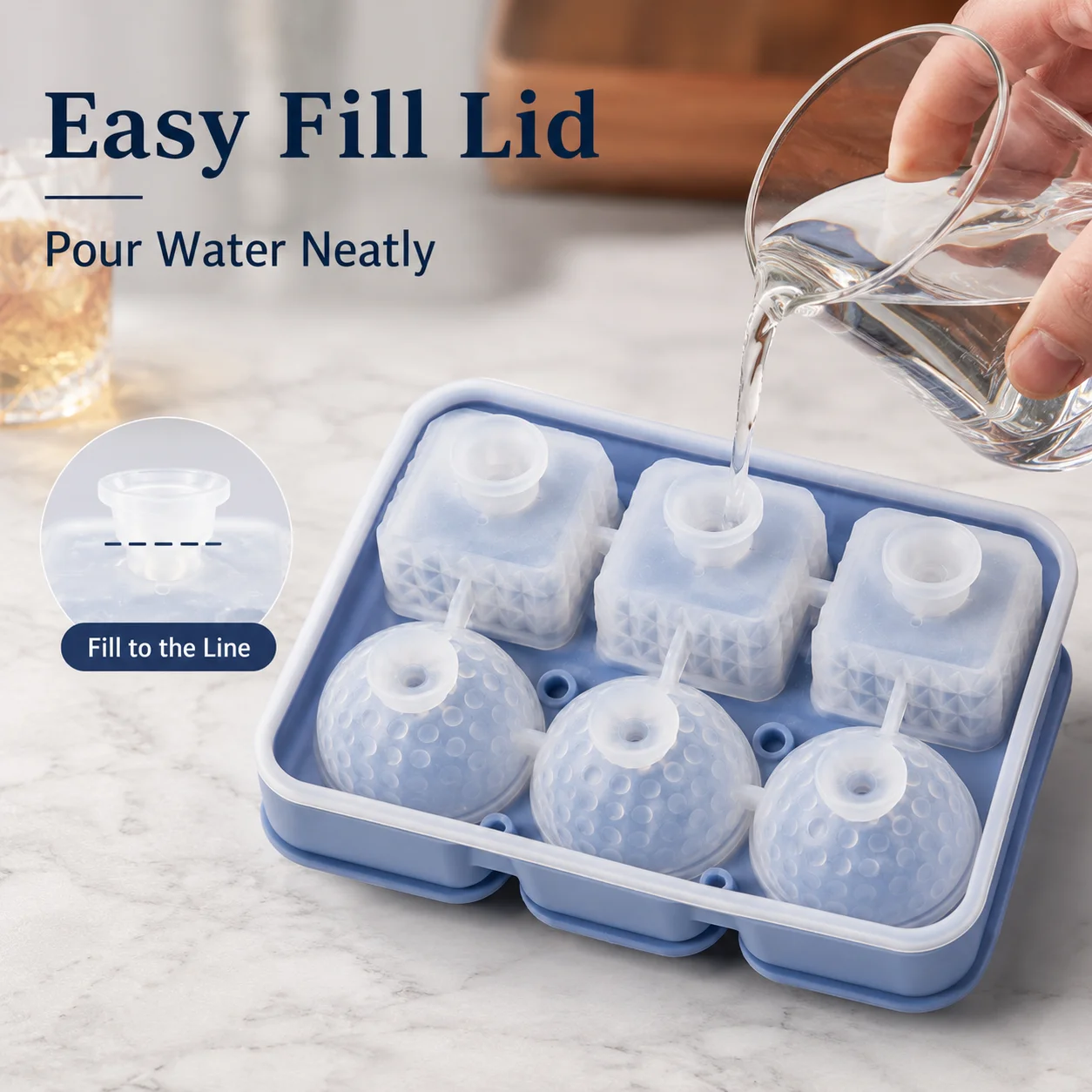 실리콘 위스키 아이스 큐브 트레이 아이스 볼 메이커 몰 - Silicone Mold Tray 리뷰 및 가격