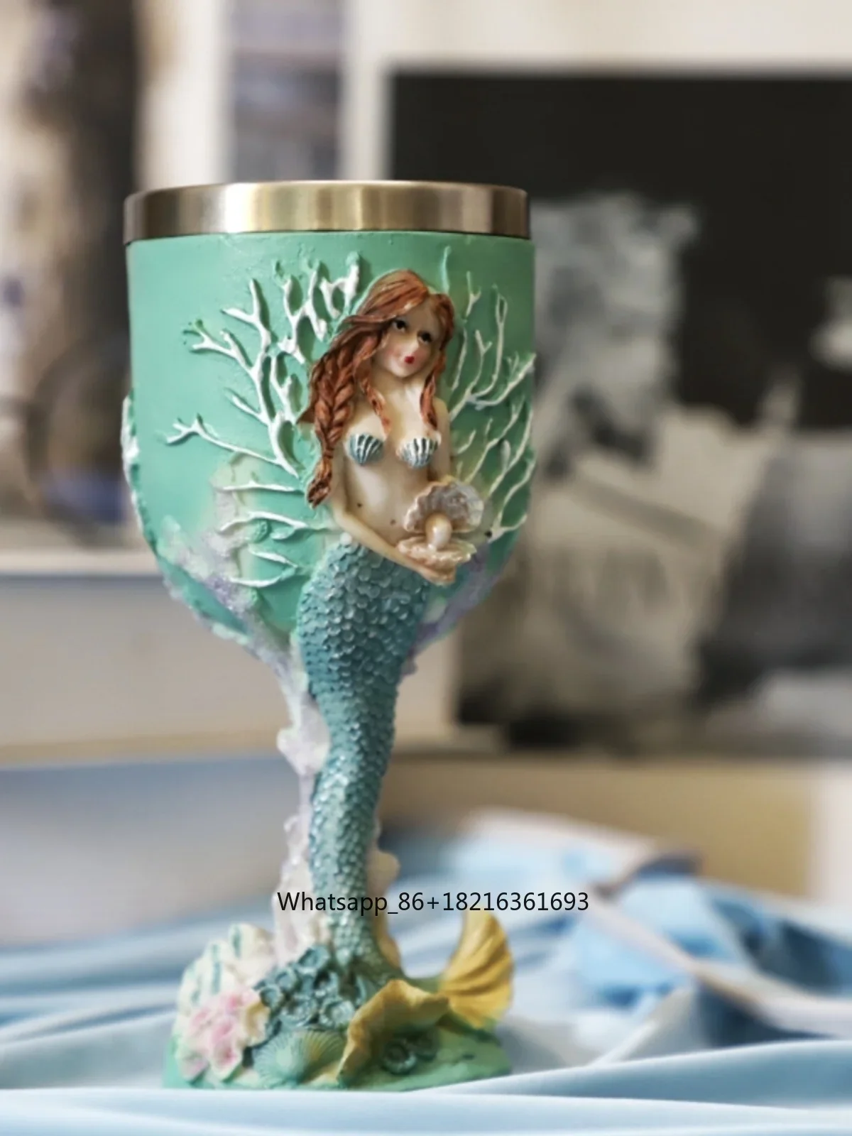 3D 조각 인어 손으로 그린 공예 고블릿 레진 창의적인 - Crafting Resin 리뷰 및 가격
