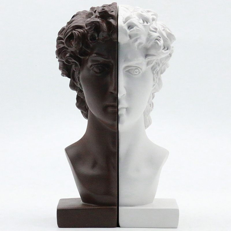 창의적인 레진 다비드 머리 조각품 공예품 북엔드 책꽂이 - Resin Craft Ideas 리뷰 및 가격