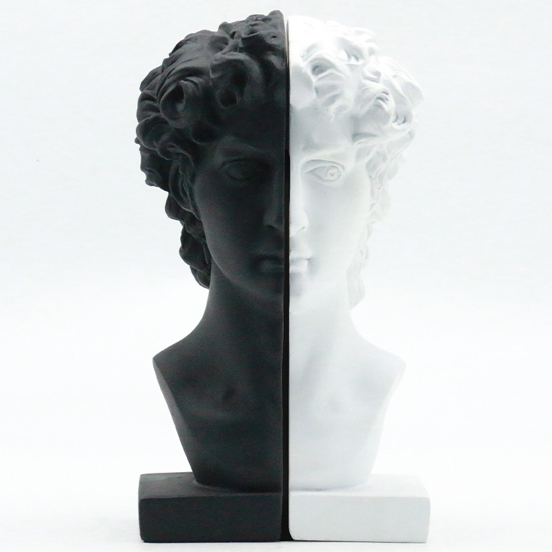 창의적인 레진 다비드 머리 조각품 공예품 북엔드 책꽂이 - Resin Craft Ideas 리뷰 및 가격