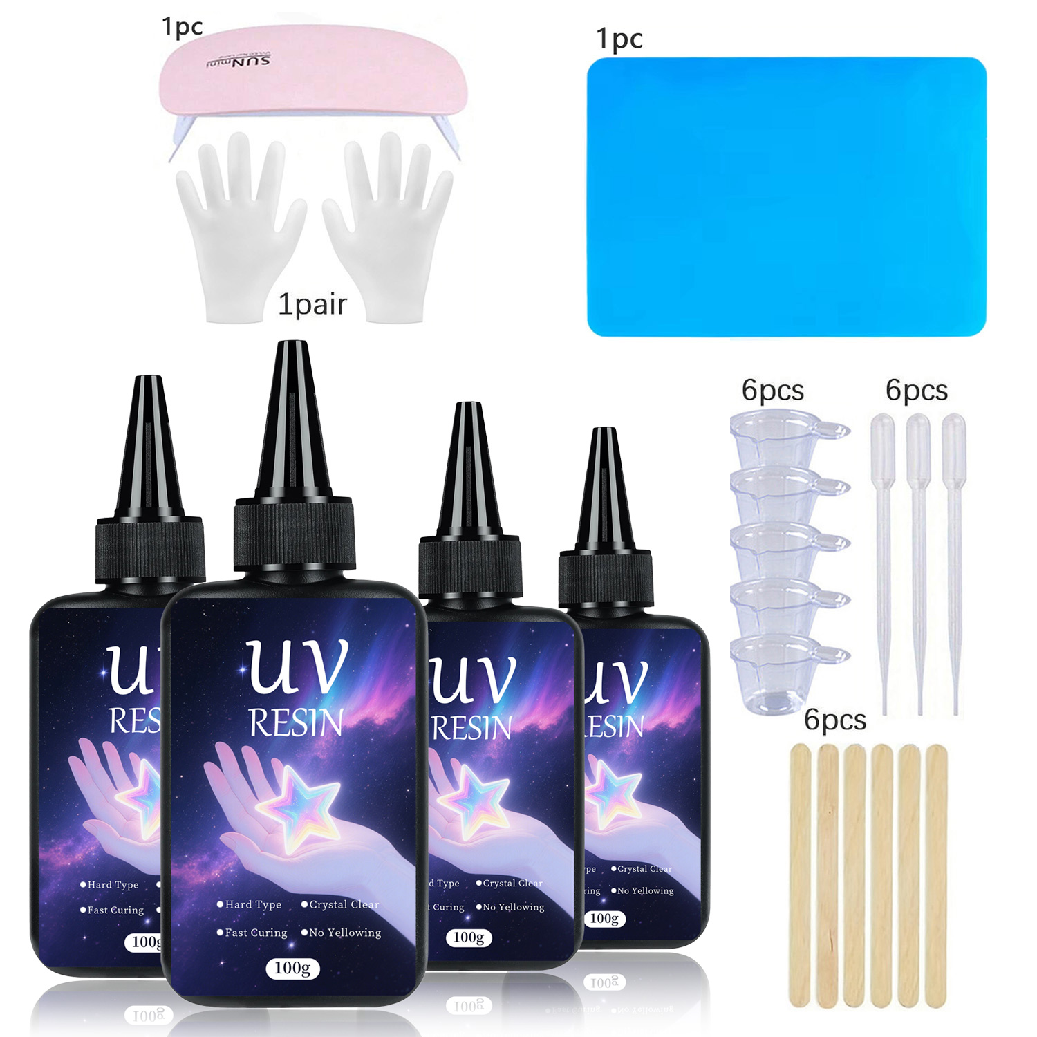 UV 레진 키트 (캐스팅 도구 포함) - 초투명, 경질 - Epoxy Uv Resin Kit 리뷰 및 가격