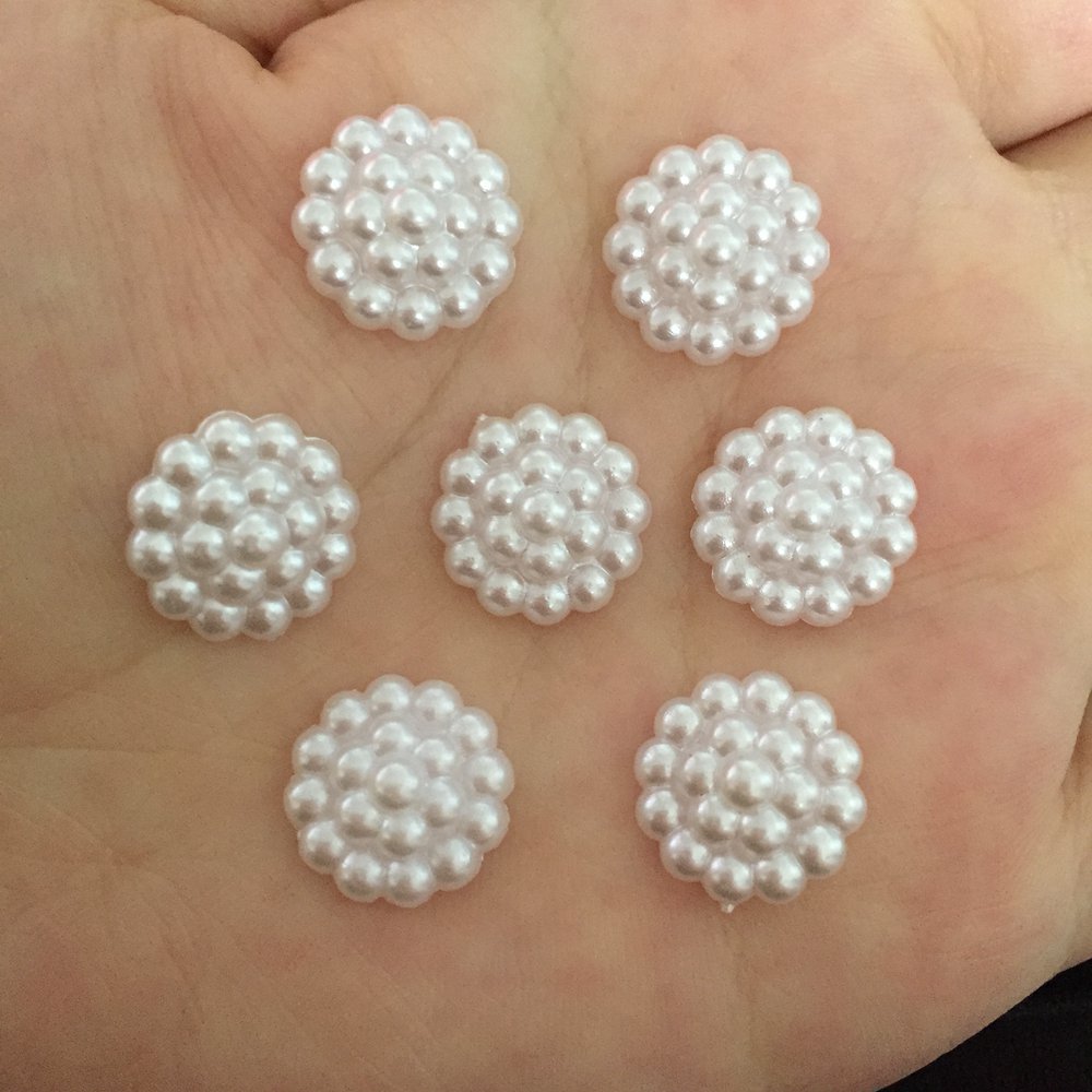 40pcs 14mm 흰색 플라스틱 진주 꽃 둥근 모양  - Resin Craft Ideas 리뷰 및 가격