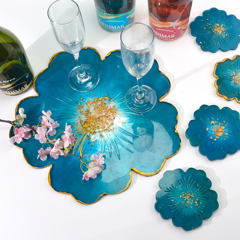 대형 꽃 모양 접시 패드 실리콘 코스터 레진 몰드 키트 - Epoxy Uv Resin Kit 리뷰 및 가격
