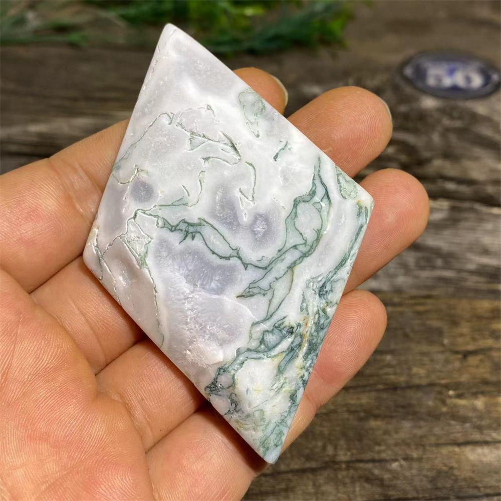 크리스탈 천연 모스 아게이트 마름모 팜 쿼츠 뷰티 스톤 - Terrarium Moss Art 리뷰 및 가격