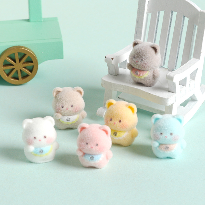 6pcs 귀여운 3D 플록 레진 비브 베어 미니 비즈  - Resin Craft Supplies 리뷰 및 가격