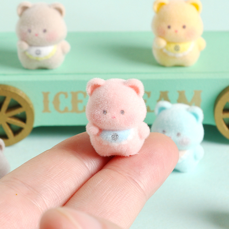 6pcs 귀여운 3D 플록 레진 비브 베어 미니 비즈  - Resin Craft Supplies 리뷰 및 가격