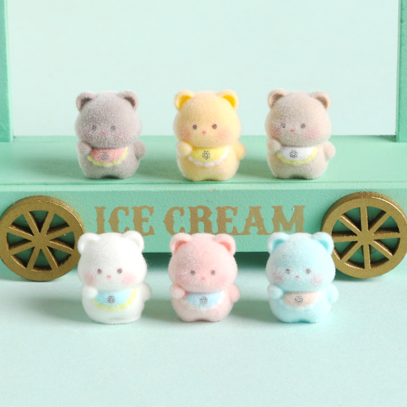 6pcs 귀여운 3D 플록 레진 비브 베어 미니 비즈  - Resin Craft Supplies 리뷰 및 가격