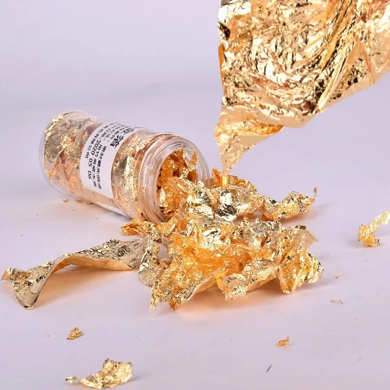 송진 네일 페인팅용 금속 호일 플레이크, 캔들 공예 및 - Gold Foil Flakes 리뷰 및 가격