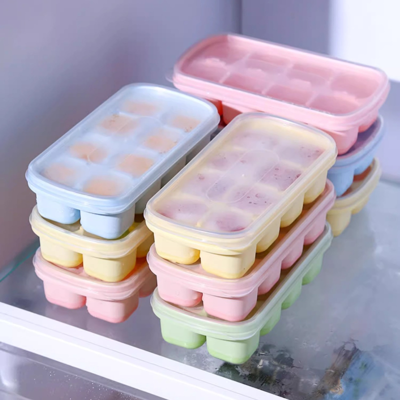 8 그리드 아이스 큐브 트레이 이동식 뚜껑이있는 실리콘 - Silicone Mold Tray 리뷰 및 가격